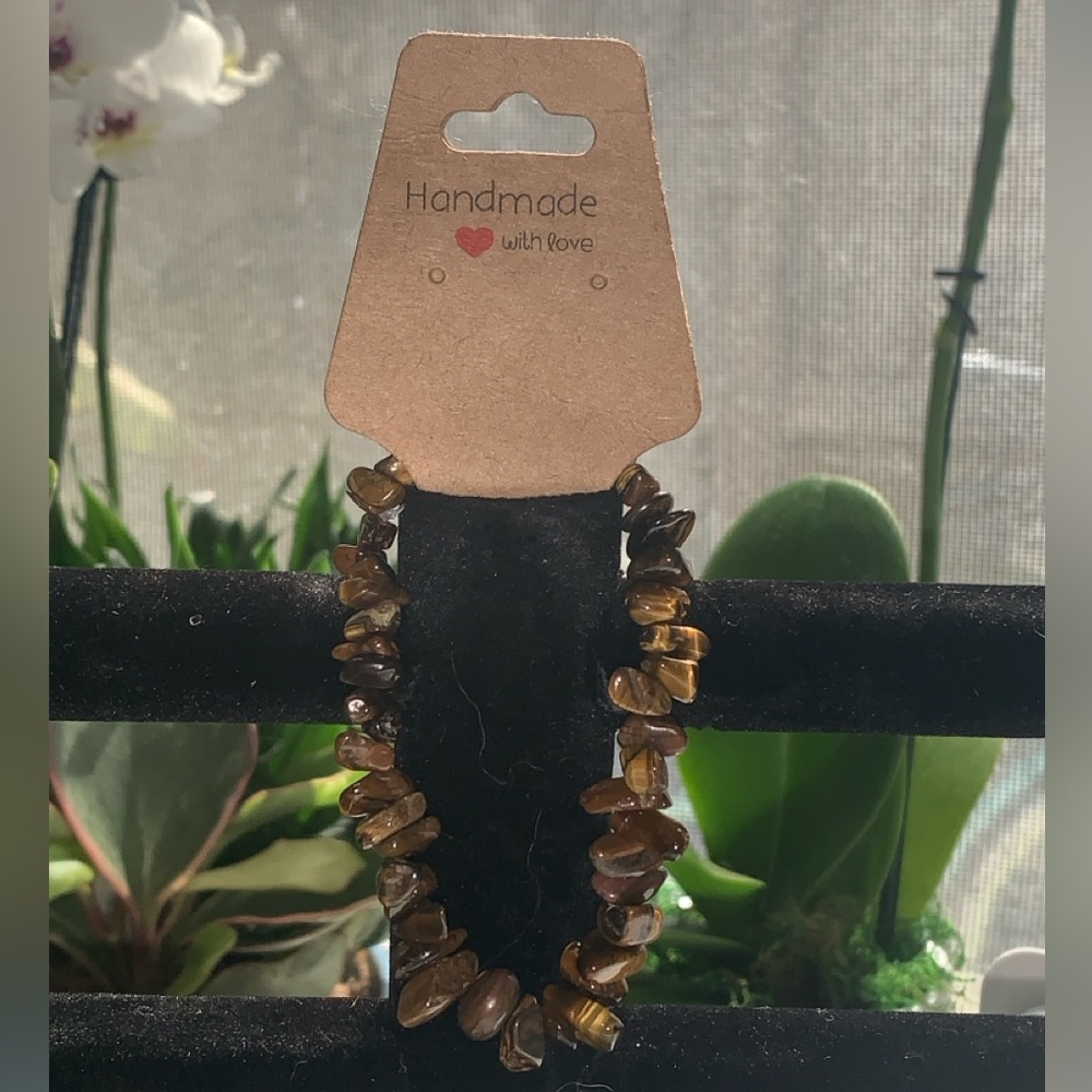 Tigers eye Natural chip stone Handmade Bracelet